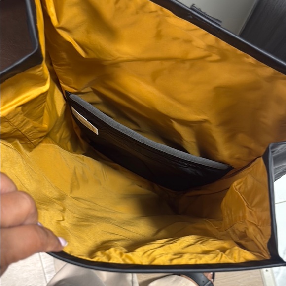 The North Face Black Roll-Top Backpack with Grid Design - Picture 2 of 3